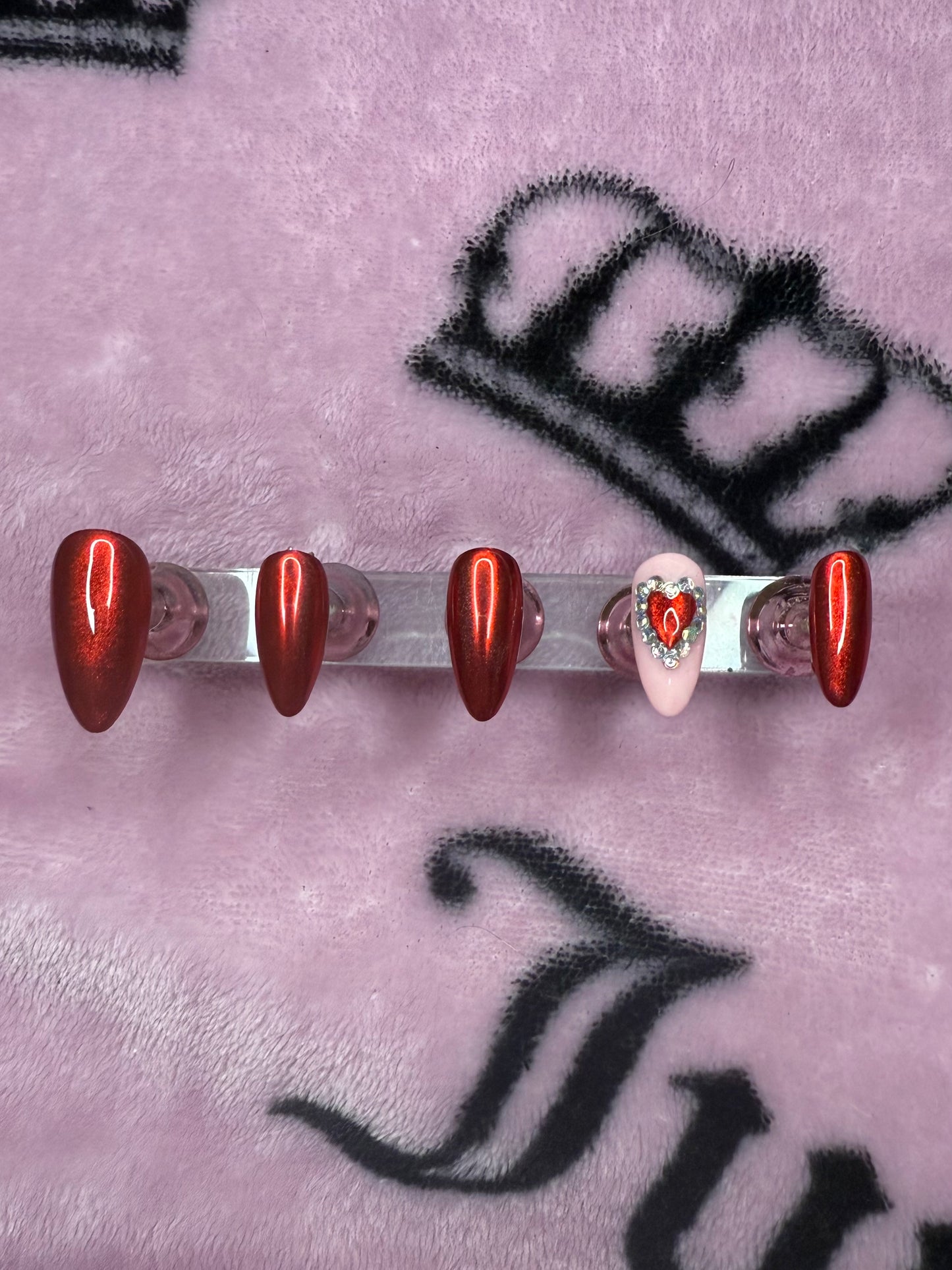 Achy Breaky Heart Chrome Nails