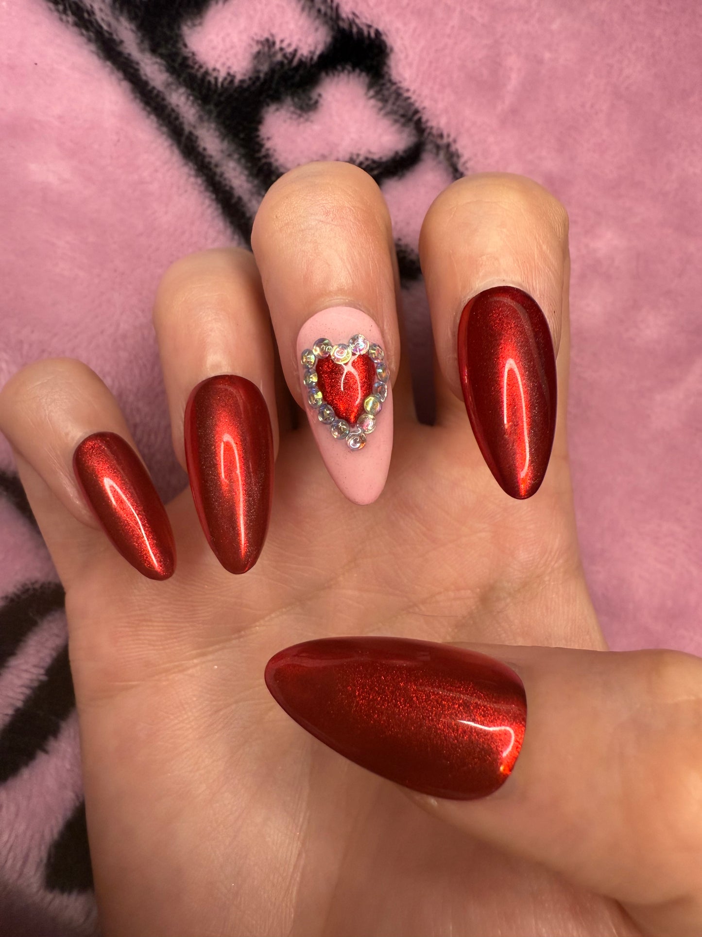 Achy Breaky Heart Chrome Nails