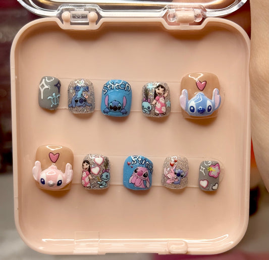 Stitchin’ in Style - Stitch & Angel Nails