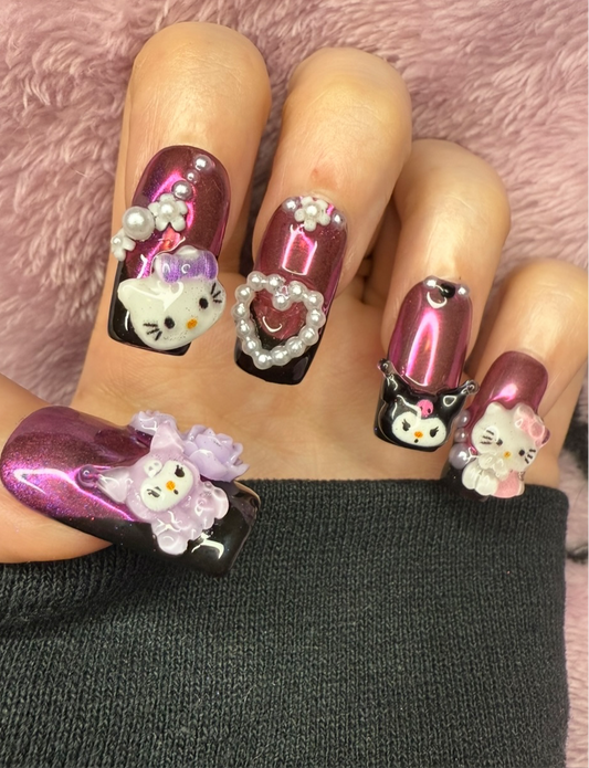 Hello Kitty Chrome Couture Nails