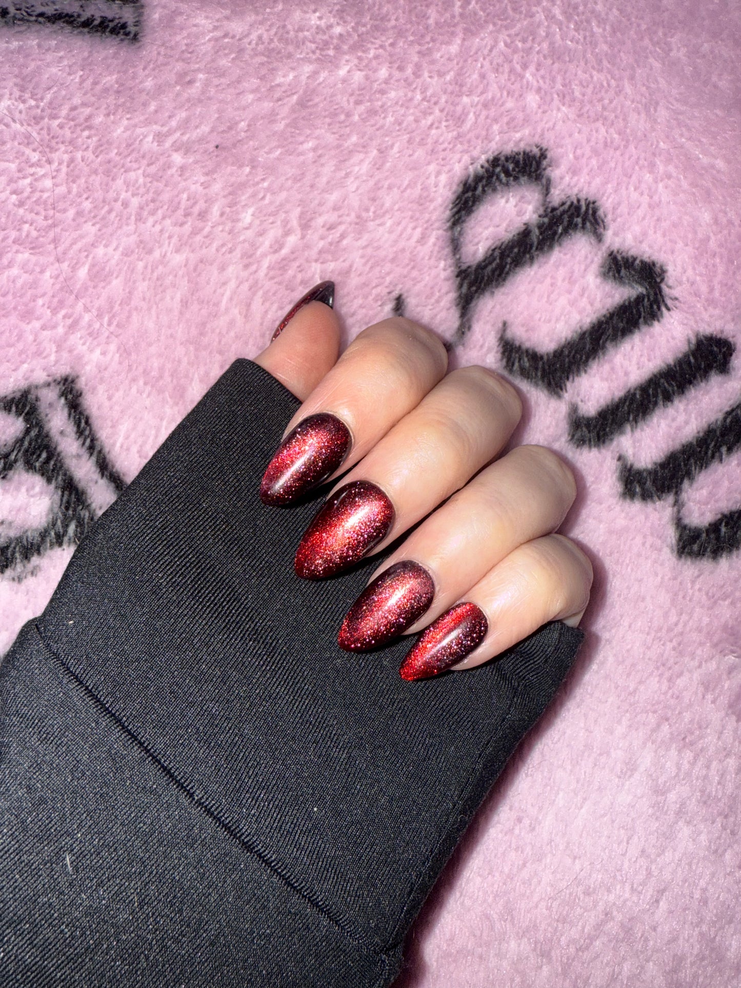 Red CatEye Nails
